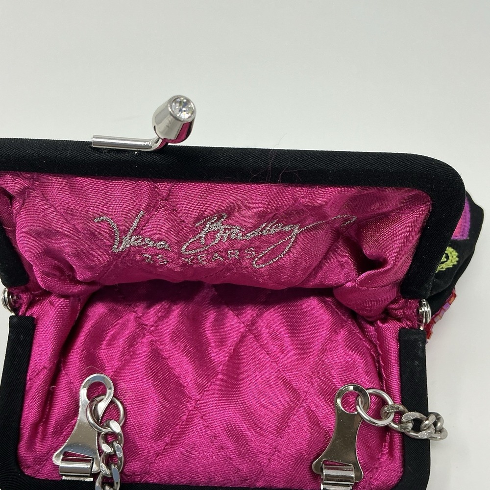 Vera Bradley 25th Anniversary Beaded Embroidered Kisslock Petite Clutch Perfect - Picture 6 of 7